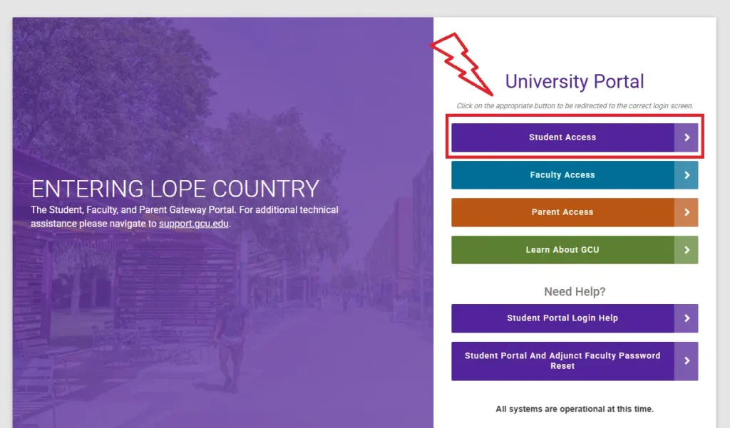 GCU Student Portal Login