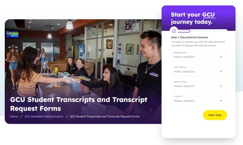 Unofficial Transcript on GCU Portal