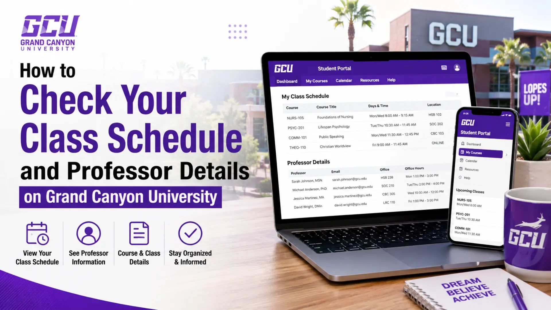 How to Check Your Class Schedule and Professor Details on Grand Canyon University